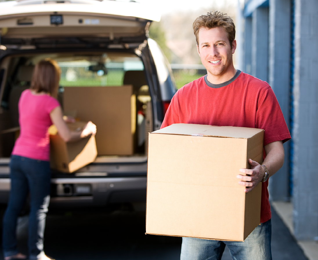 Man with box-01 Self Storage in Morgantown, WV